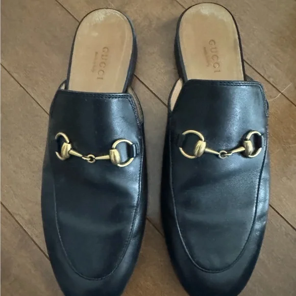 Gucci size 7 Princetown black leather mules loafer slides - Picture 5 of 9